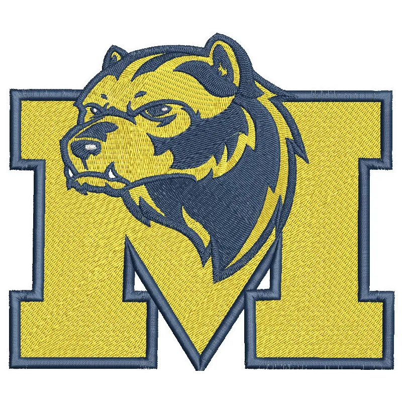 Michigan Wolverines full logo embroidery design for college sports, perfect for stitching on apparel and accessories.