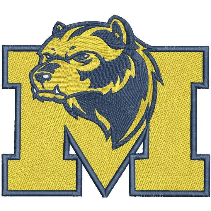 Michigan Wolverines full logo embroidery design - Embroidery Design