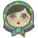 Matryoshka 2 embroidery design showcasing a colorful Russian doll motif, ideal for stitching on apparel and home decor.