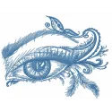 Preview of the Exotic Eye 2 embroidery design showcasing intricate details for fashion accessories.