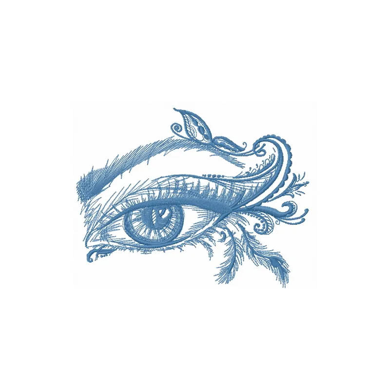 Preview of the Exotic Eye 2 embroidery design showcasing intricate details for fashion accessories.