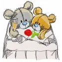 Just married 2 embroidery design featuring adorable teddy bears, perfect for wedding-themed projects and gifts.