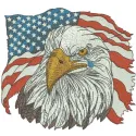 American Eagle 7 embroidery design showcasing a detailed eagle motif, perfect for hats and apparel.