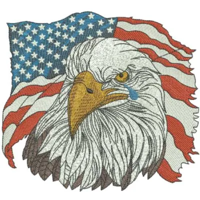 American Eagle 7 embroidery design showcasing a detailed eagle motif, perfect for hats and apparel.