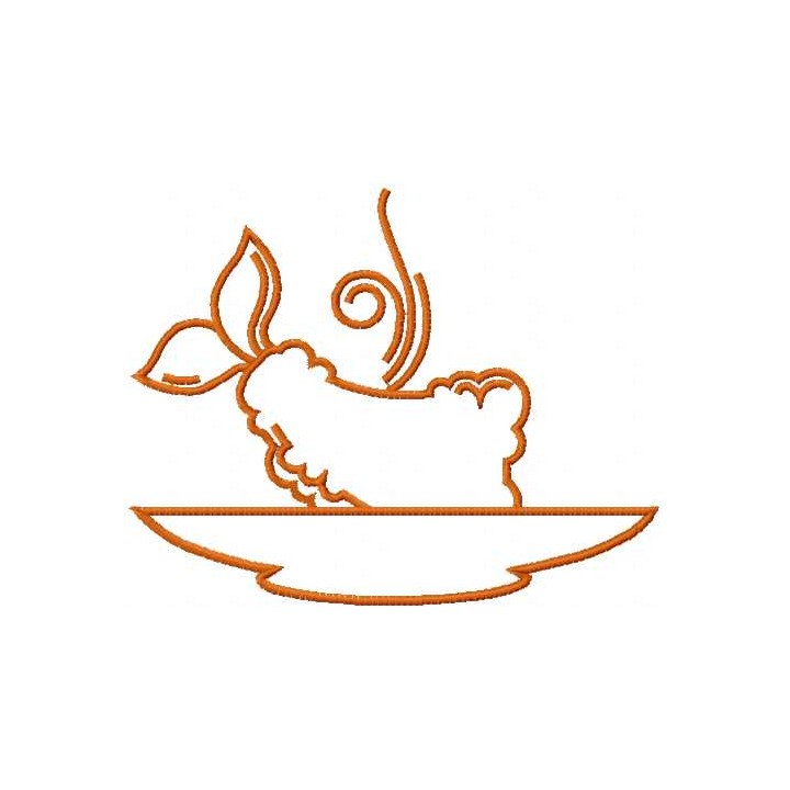 Fish tempura embroidery design - Embroidery Design