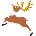 Preview of a Christmas deer embroidery design featuring a festive deer motif ready for stitching on various items.