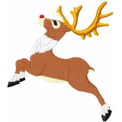 Preview of a Christmas deer embroidery design featuring a festive deer motif ready for stitching on various items.