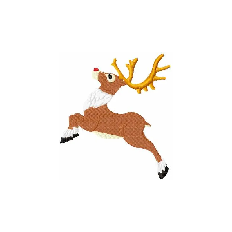 Preview of a Christmas deer embroidery design featuring a festive deer motif ready for stitching on various items.