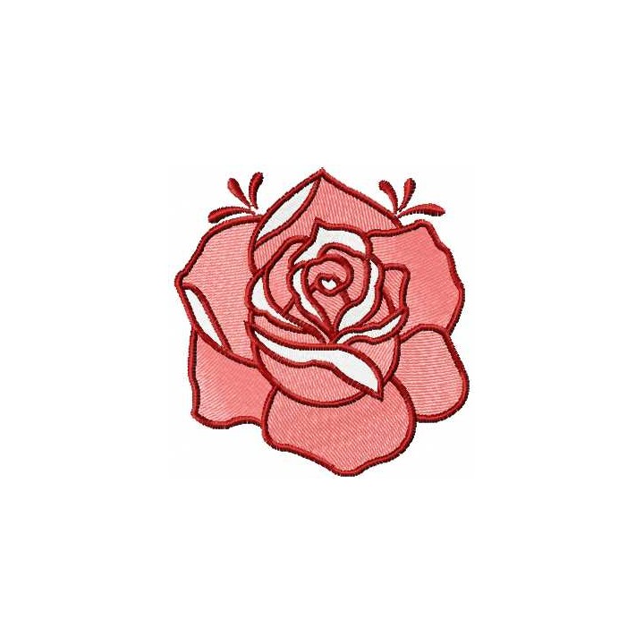 Red rose 12 embroidery design - Embroidery Design