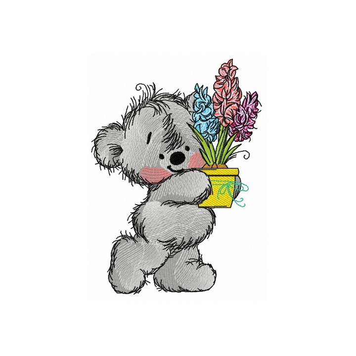 Teddy Bear is preparing for the holiday 4 embroidery design - Embroidery Design