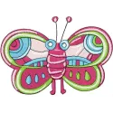 Striped butterfly 2 embroidery design featuring vibrant stripes, ideal for personalizing garments and gifts.