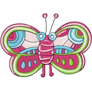 Striped butterfly 2 embroidery design - Embroidery Design