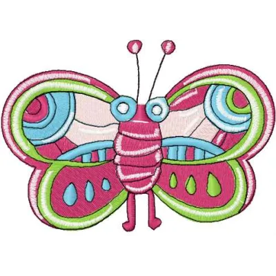Striped butterfly 2 embroidery design featuring vibrant stripes, ideal for personalizing garments and gifts.