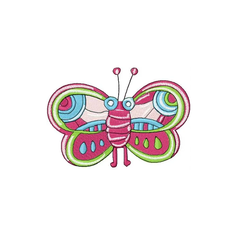 Striped butterfly 2 embroidery design featuring vibrant stripes, ideal for personalizing garments and gifts.