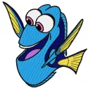 Dory 2 embroidery design featuring the beloved character from Finding Nemo, perfect for stitching on kids' clothing.
