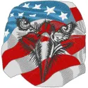 American Eagle 6 embroidery design showcasing a majestic eagle, ideal for t-shirts, caps, and hoodies.