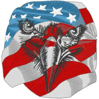 American Eagle 6 embroidery design showcasing a majestic eagle, ideal for t-shirts, caps, and hoodies.