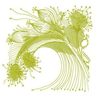 Fluffy field flowers embroidery design - Embroidery Design