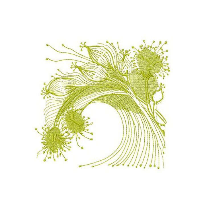 Fluffy field flowers embroidery design - Embroidery Design