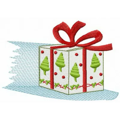 Preview of the Forgotten Gift embroidery design featuring festive motifs for Christmas stitching projects.