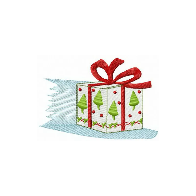 Preview of the Forgotten Gift embroidery design featuring festive motifs for Christmas stitching projects.