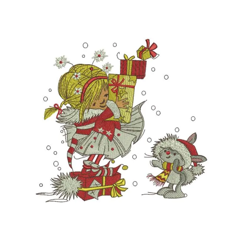 Preview of a Christmas post embroidery design featuring festive motifs for holiday stitching projects.