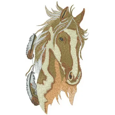 Wild horse 2 embroidery design showcasing a majestic horse motif, perfect for t-shirts and tote bags.