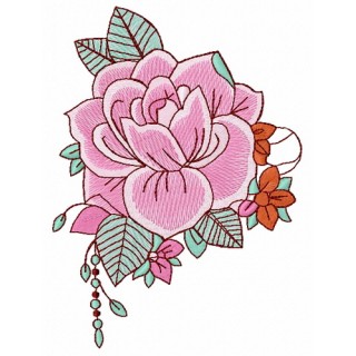 Fragrant rose embroidery design - Embroidery Design