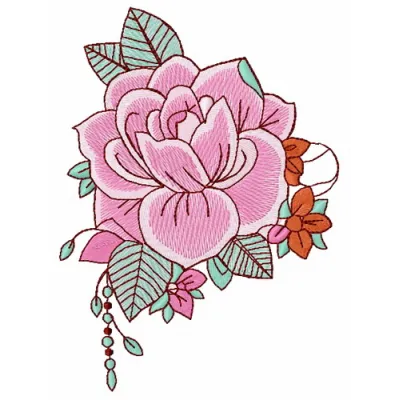 Fragrant rose embroidery design showcasing a beautiful floral motif for creative stitching projects.