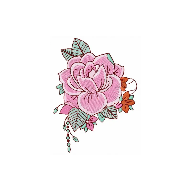 Fragrant rose embroidery design showcasing a beautiful floral motif for creative stitching projects.