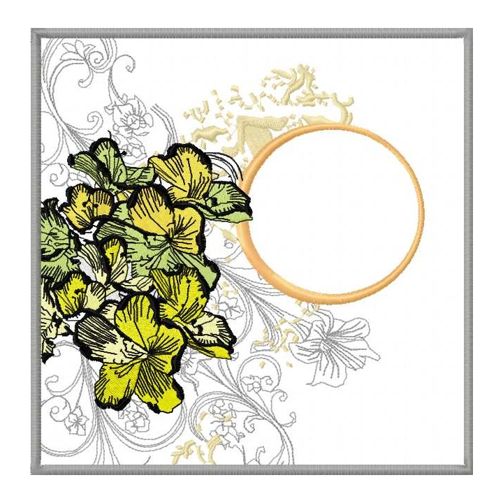 Floral invitation embroidery design - Embroidery Design