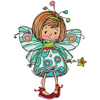 Dreaming Fairy embroidery design - Embroidery Design