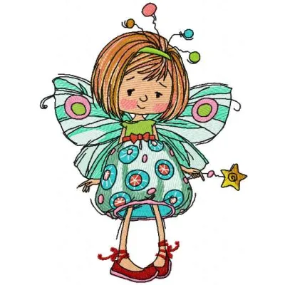 Dreaming Fairy embroidery design showcasing a whimsical fairy motif ideal for stitching on garments and home decor.