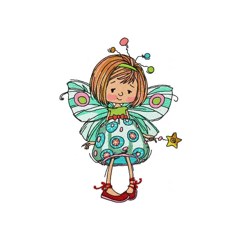 Dreaming Fairy embroidery design showcasing a whimsical fairy motif ideal for stitching on garments and home decor.