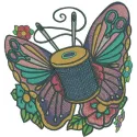 Vintage needlework set embroidery design showcasing intricate floral motifs for creative crafting projects.