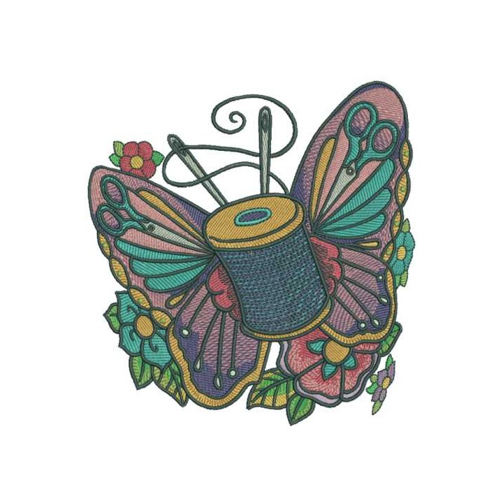 Vintage needlework set embroidery design - Embroidery Design