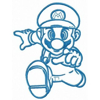 Mario runs embroidery design - Embroidery Design