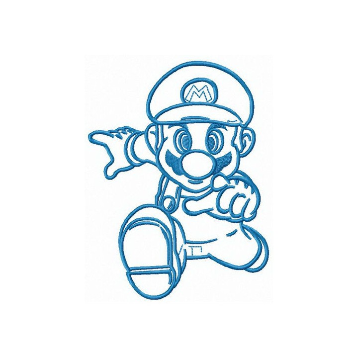 Mario runs embroidery design - Embroidery Design