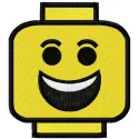 Funny Lego Block embroidery design showcasing a playful motif for stitching on t-shirts and tote bags.