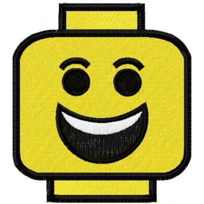 Funny Lego Block embroidery design showcasing a playful motif for stitching on t-shirts and tote bags.