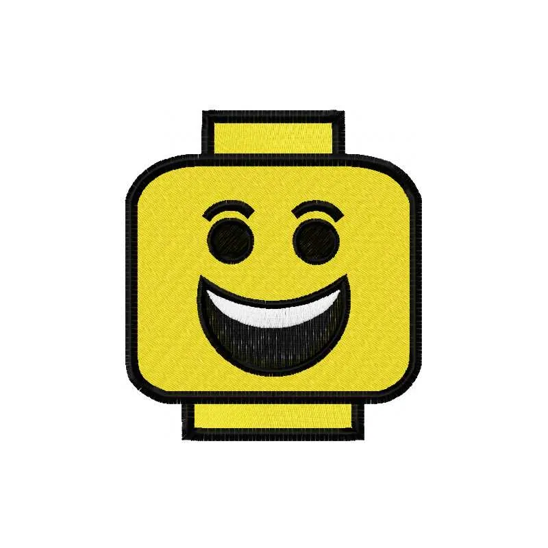 Funny Lego Block embroidery design showcasing a playful motif for stitching on t-shirts and tote bags.