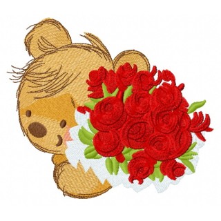 Great bouquet for my teddy 3 embroidery design - Embroidery Design
