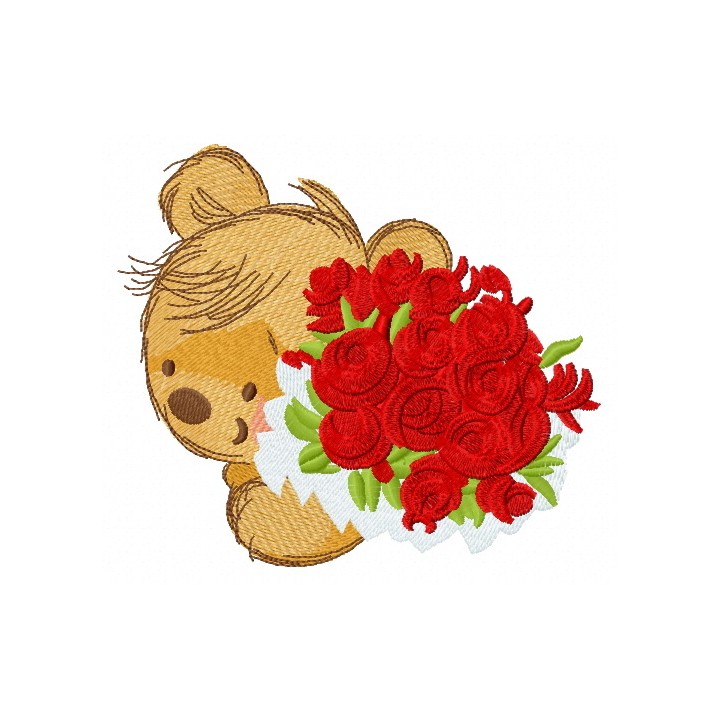 Great bouquet for my teddy 3 embroidery design - Embroidery Design