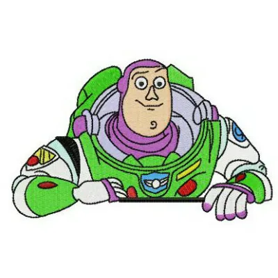 Preview of the Space Ranger Buzz embroidery design from Toy Story, showcasing vibrant stitching patterns for creative projec…