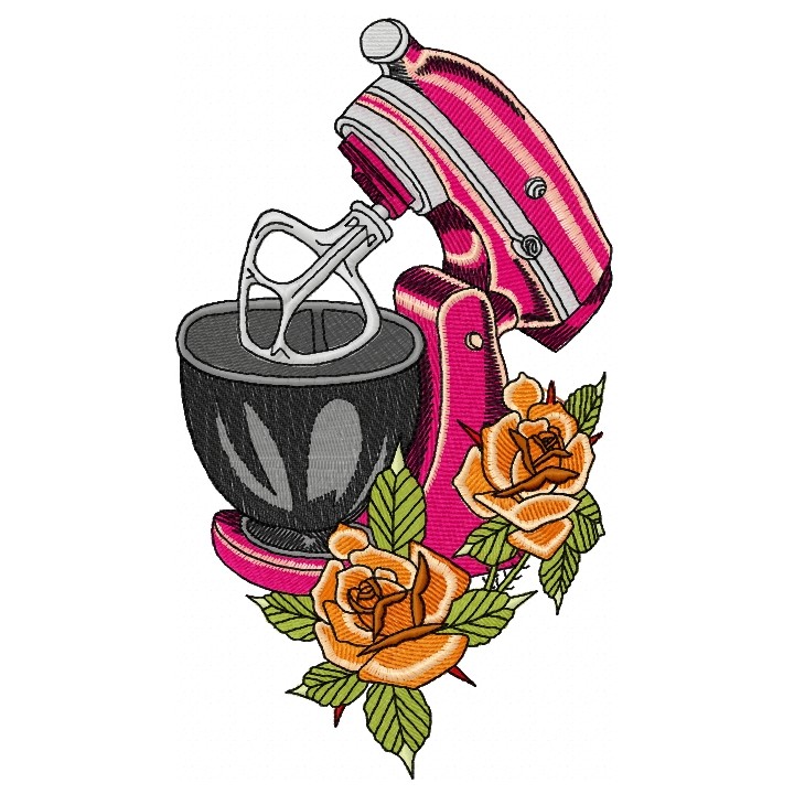 Kneading machine vintage embroidery design - Embroidery Design