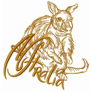 Kangaroo sketch embroidery design - Embroidery Design