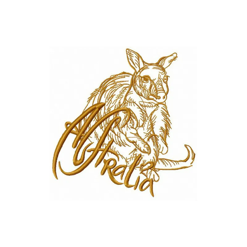 Kangaroo sketch embroidery design showcasing a detailed outline of a kangaroo for creative stitching projects.