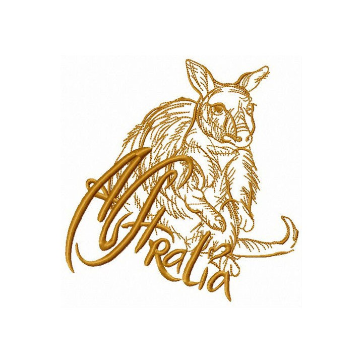 Kangaroo sketch embroidery design - Embroidery Design