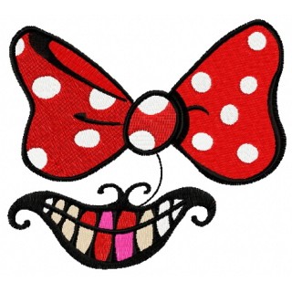 Bow and smile embroidery design - Embroidery Design
