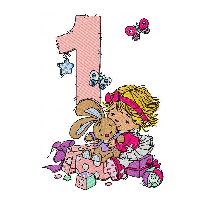 First year of my life embroidery design - Embroidery Design